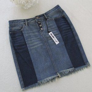 NWT William Rast Blue Two Tone Soft Denim Skirt 29